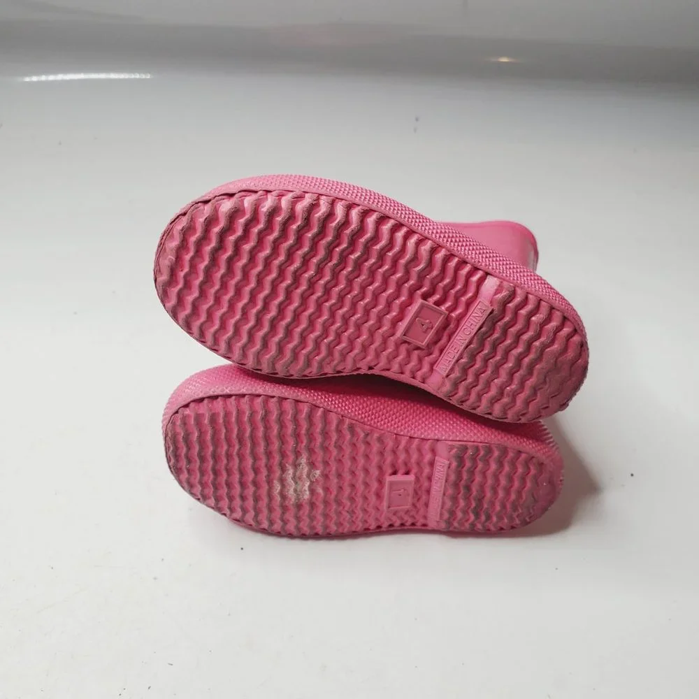 Hunter Girl's Pink Round‎ Toe Outdoor Casual Rubber Rain Boots Size US 5B